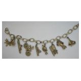 Vintage Travel Theme Charm Bracelet