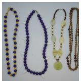 4 pcs. Natural & Ceramic Bead Necklaces