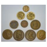 10 pcs. Vintage Bronze Presidential Tokens