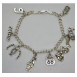 Sterling Silver Charm Bracelet w/ Charms