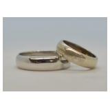 2 pcs. Sterling Silver Band Rings