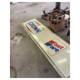 Large Vintage Crown Gasoline Plastic Sign