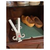 Iron flag pole Holder and Wooden Shoes