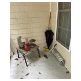 Bird Feeders and Iron Leg Table