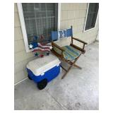 Chair, Cooler, Wreath