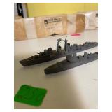 2 Lead Navy SHips Model