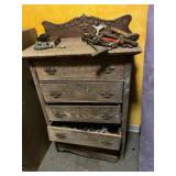 Antique Oak Project Dresser with Tools