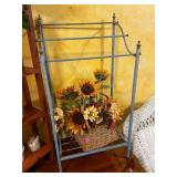 Metal Rack and Artificial Flowers