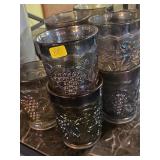 Imperial Carnival Glass Peacock Grape Tumblers