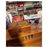 Vintage Box and etched Candle Holders