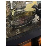 2 Piece Imperial Carnival Glass Peacock Grape