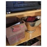 Brass Coal Bucket and Lightbulbs