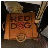 Wooden Red Dog Crate Cooler