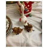 Painted Bird Bell and Vintage deer Salt and Pepper