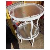 2 Round Outdoor Glass Top Tables