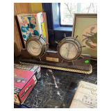 Brass Ships Barometer and Clock
