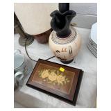 Signed Pottery Pitcher and Dresser Box