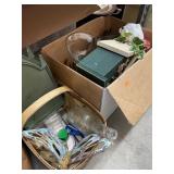 Box Lot and Basket of Decor
