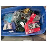 Large Box Of Christmas Ornaments and Clips
