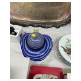 Blue and White Art Glass Hat