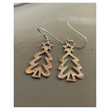Sterling Christmas Tree Earrings