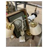 Lamps, pictures, crystal Lot