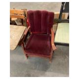 Velvet Antique Childs Rocking Chair