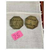 Antique H.B.K and Son Nanticoke MD Canning Tokens
