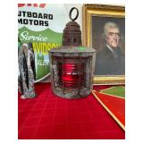 Antique Electric Red Ships Lantern
