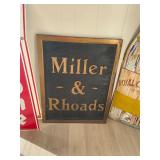 Antique Brass Miller & Rhoads Sign