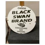 Black Swan Chesapeake Bay Oyster Porcelain Sign