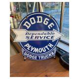 Double Sided Porcelain Dodge Plymouth Trucks Sign