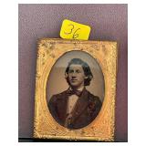 Antique Young Male Tin Type in Frame