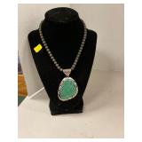 Sterling Turquoise Pendant Necklace