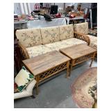 Bamboo Ratan Sofa & Chair with Ottoman & Tables