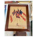 Framed Confederate Flags Print