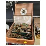 Vintage Cigar Box with Jewelry