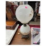 Antique Painted Converted Electric Oil Lamp