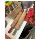 2 Baking Rolling Pins Red and Blue Handle