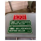 Vintage Seafood License Plate Tags