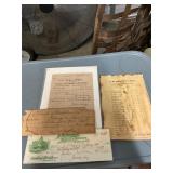 Hurleys Urbanna Va Reciepts and Ephemera