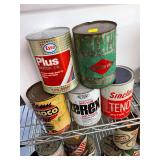 5 Full Vintage Oil Cans