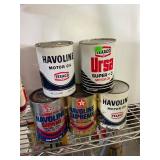 5 Full Vintage Oil Cans