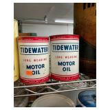 2 Mathews Tidewater Motor Oil Cans