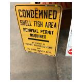 Double Sided Condemned Shellfish Sign