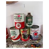 5 Vintage Empty Oil Cans