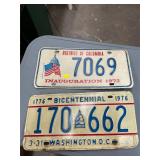 DC Inaguration and Bicentennial License Plates