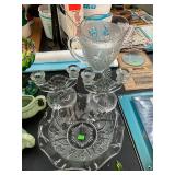 Iris Herringbone Pitcher, Bowl, and Candlesticks