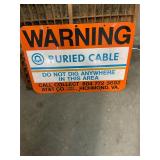 Vintage Buried Cable Sign