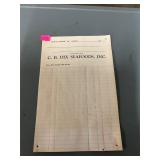 C B Dix Seafood White Stone REciepts